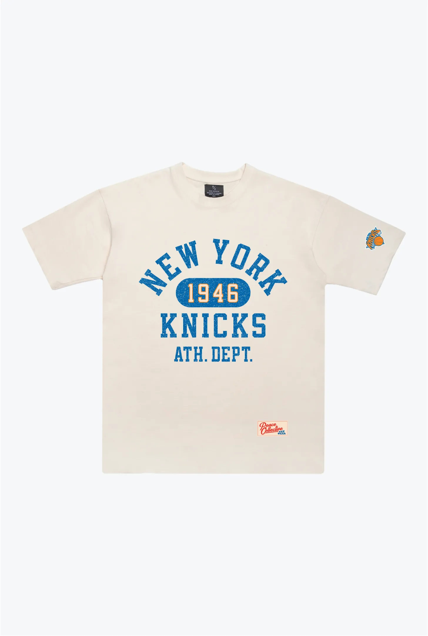 New York Knicks Athletic Club Heavyweight T-Shirt - Ivory sold by Peace-Collective