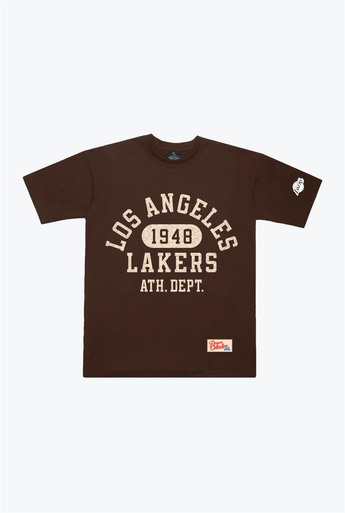Los Angeles Lakers Collegiate Heavyweight T-Shirt - Walnut sold by Peace-Collective