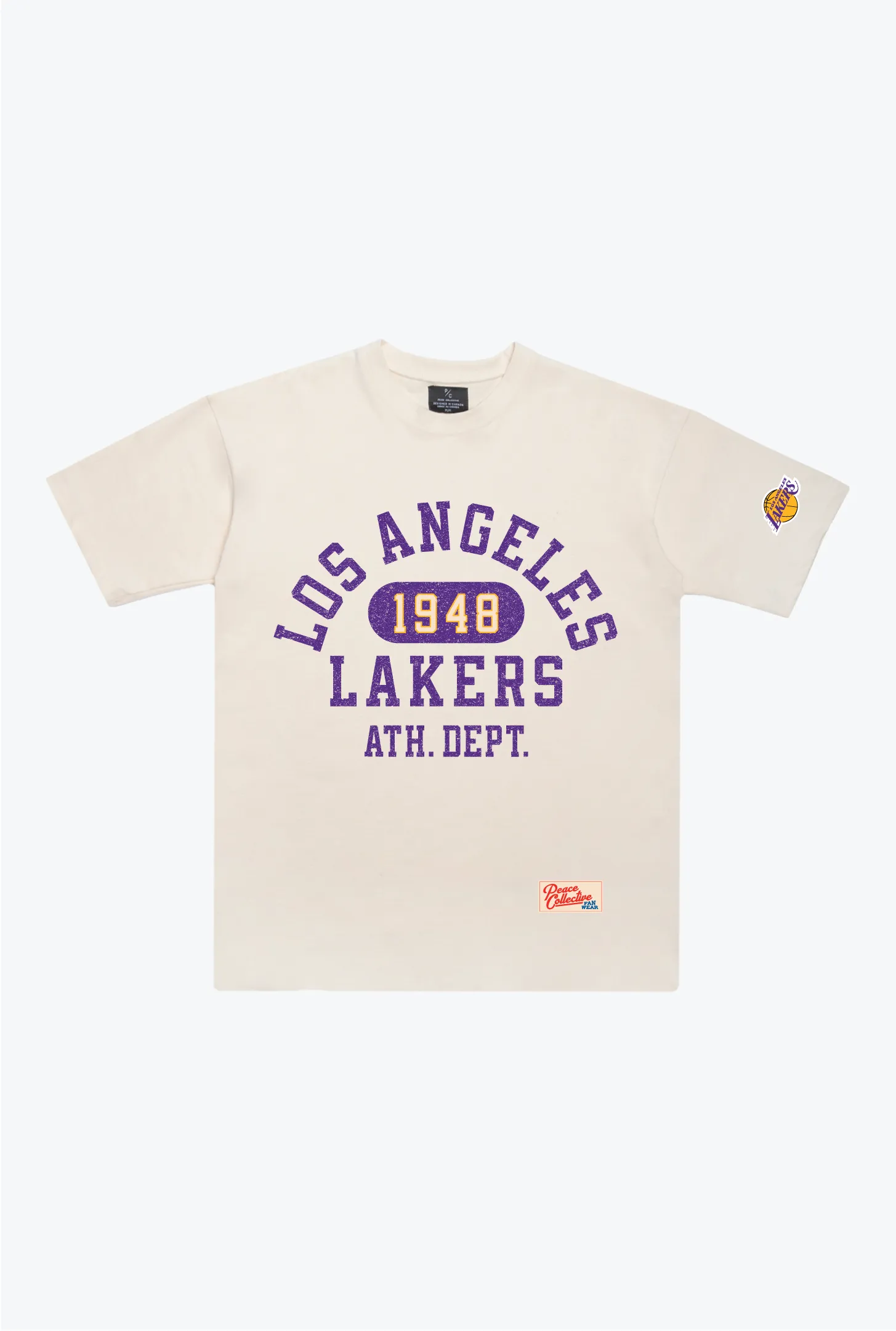 Los Angeles Lakers Athletic Club Heavyweight T-Shirt - Ivory sold by Peace-Collective