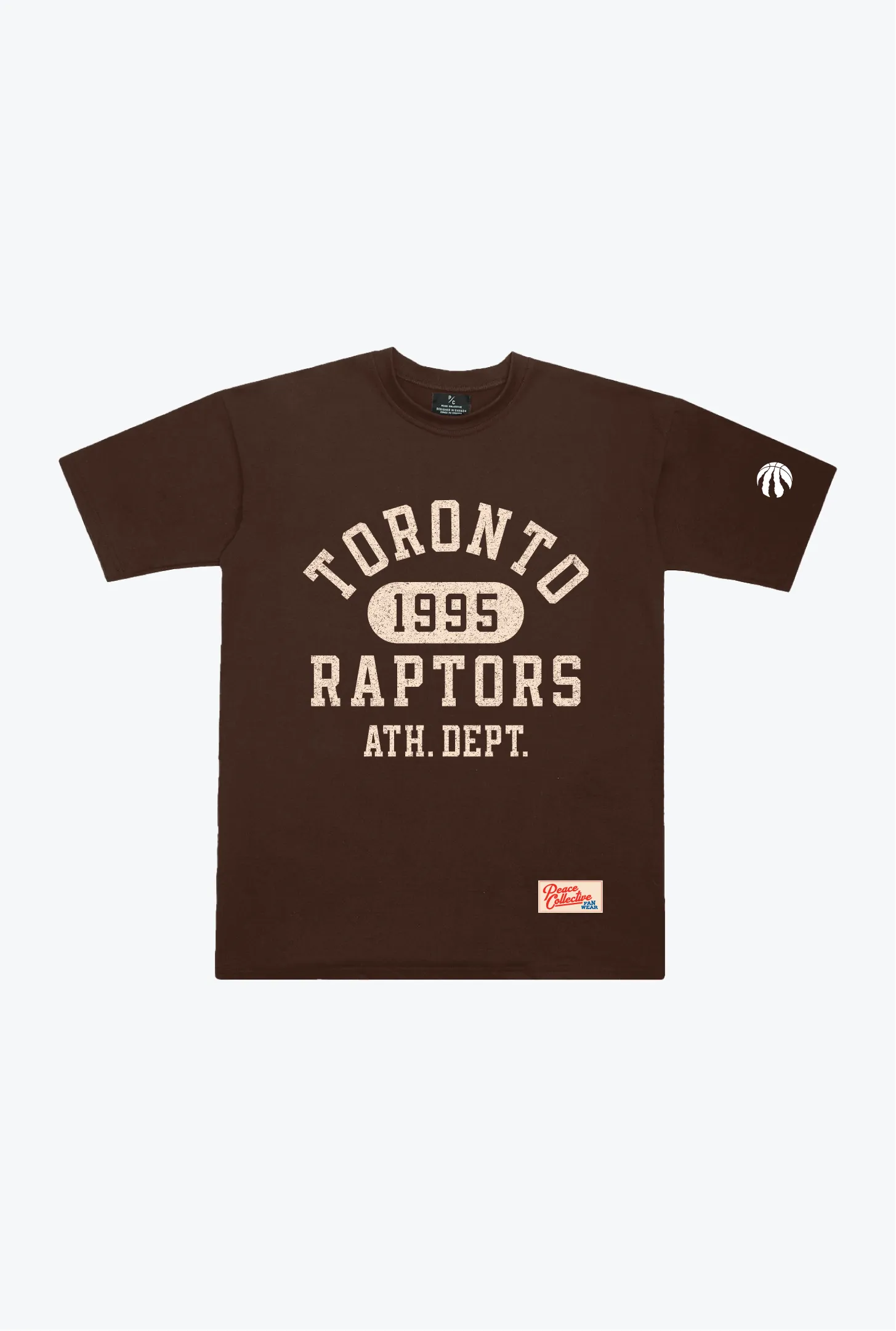 Toronto Raptors Collegiate Heavyweight T-Shirt - Walnut sold by Peace-Collective