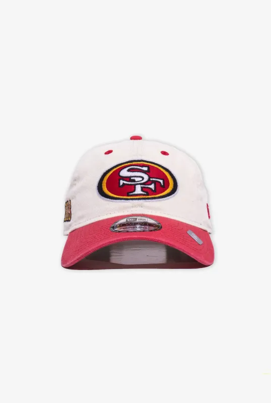 San Francisco 49ers Sidescript 9TWENTY Adjustable Cap - Ivory sold by Peace-Collective