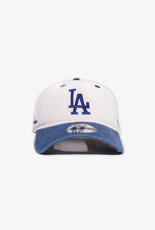 Los Angeles Dodgers Sidescript 9TWENTY Adjustable Cap - Ivory sold by Peace-Collective