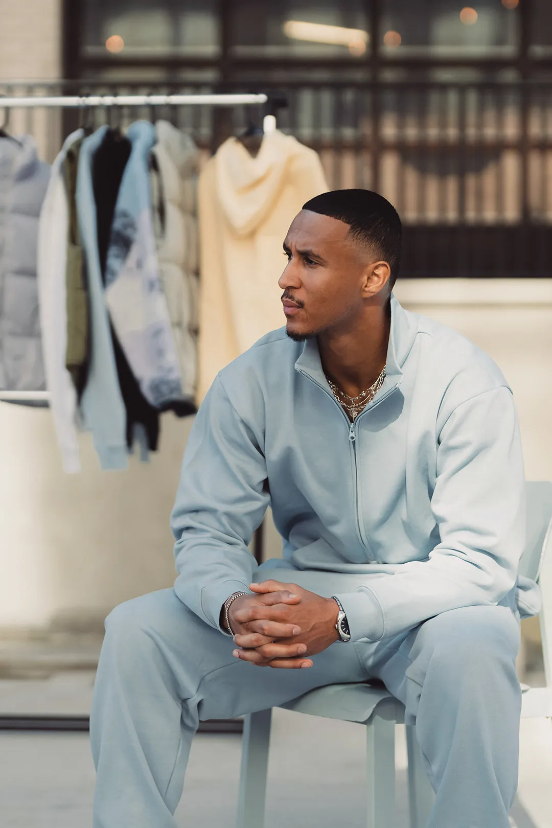 Peace Basics Half Zip Sweater - Glacial Blue sold by Peace-Collective product image thumbnail 4