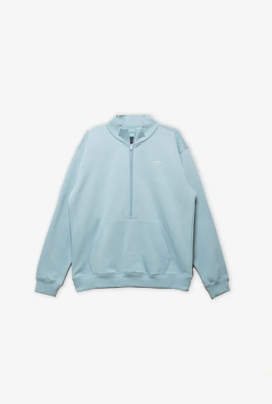 Peace Basics Half Zip Sweater - Glacial Blue sold by Peace-Collective