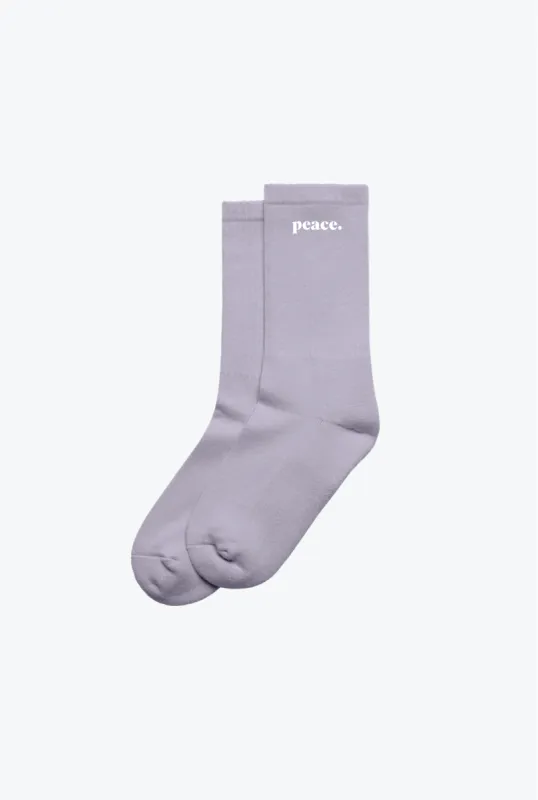Peace Basics Crew Socks - Gentle Lavender sold by Peace-Collective