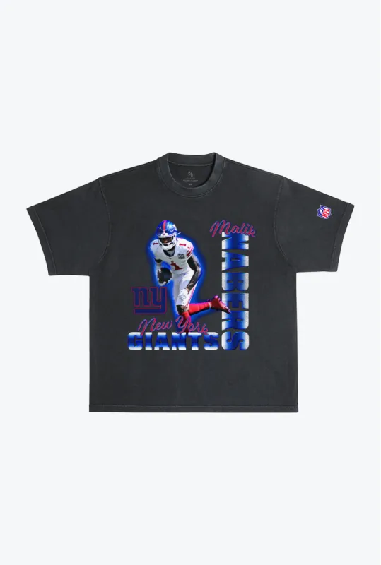 Malik Nabers Garment Dyed Heavyweight T-Shirt - Black sold by Peace-Collective