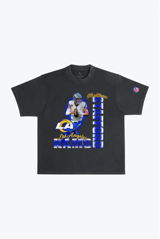 Matthew Stafford Garment Dyed Heavyweight T-Shirt - Black sold by Peace-Collective