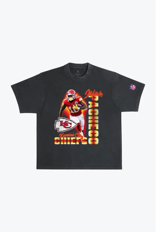 Isiah Pacheco Garment Dyed Heavyweight T-Shirt - Black sold by Peace-Collective