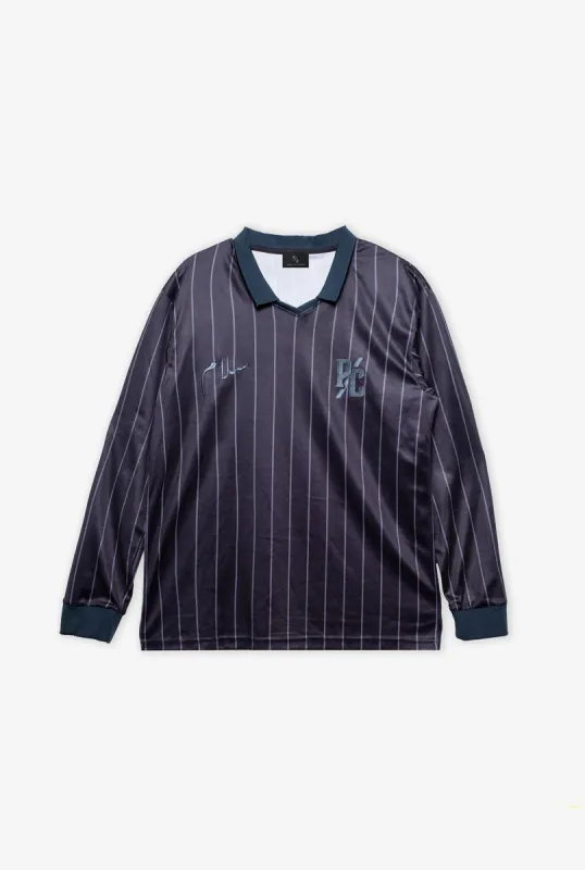 Peace Tonal Long Sleeve Soccer Jersey - Black sold by Peace-Collective