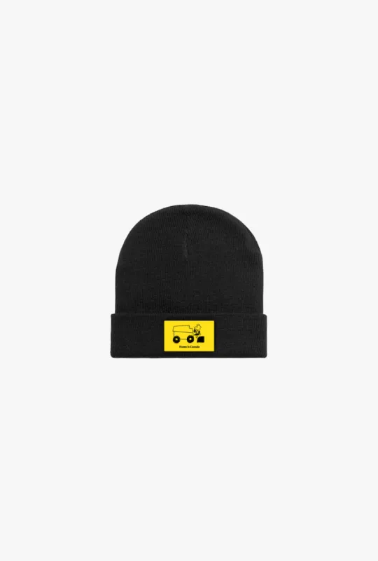 Home is Canada Yellow Patch Beanie - Black sold by Peace-Collective