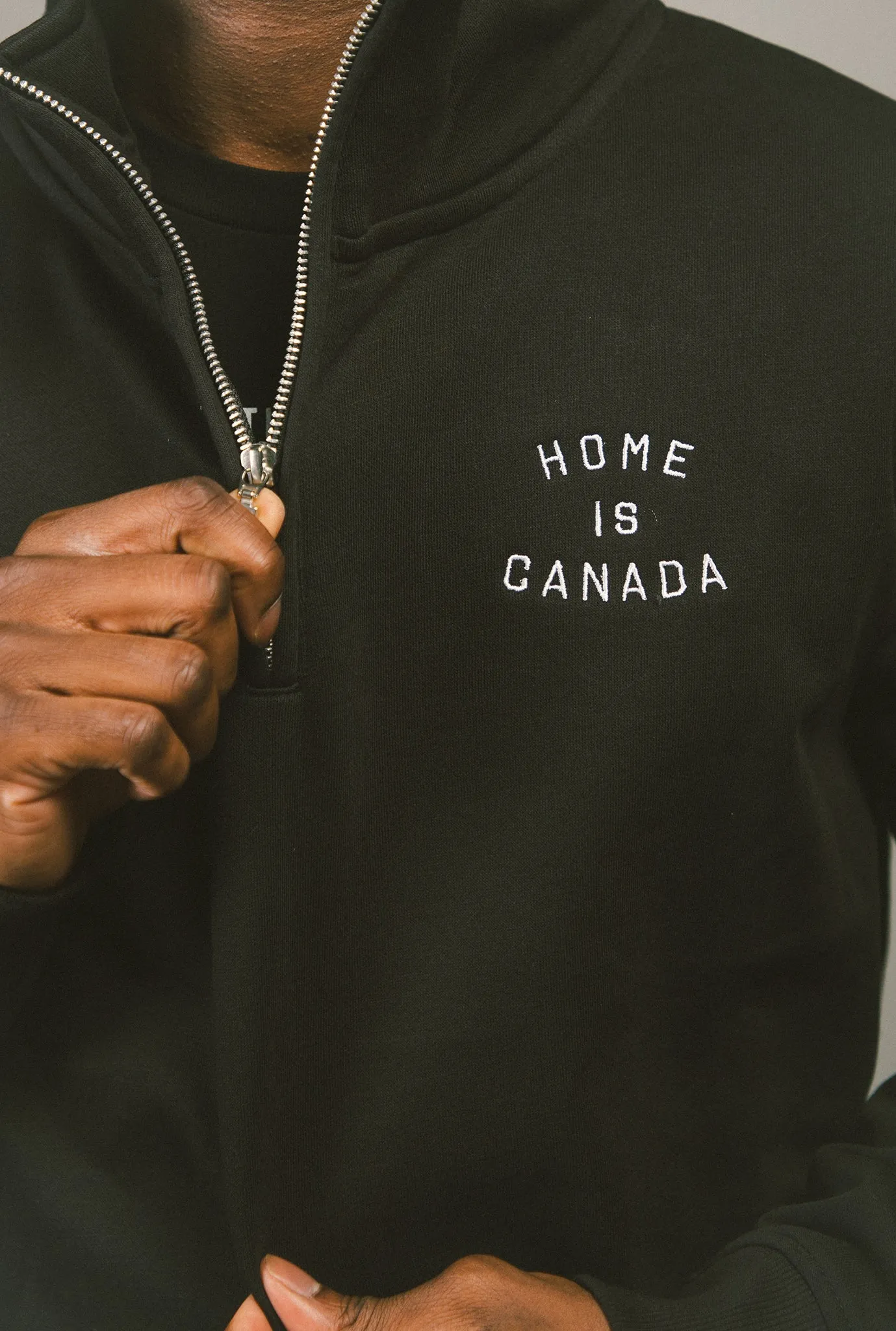 Home is Canada Quarter Zip Sweater - Black sold by Peace-Collective product image thumbnail 3