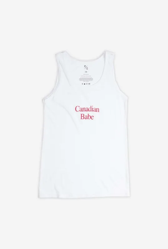 Canadian Babe Bamboo Tank - White sold by Peace-Collective