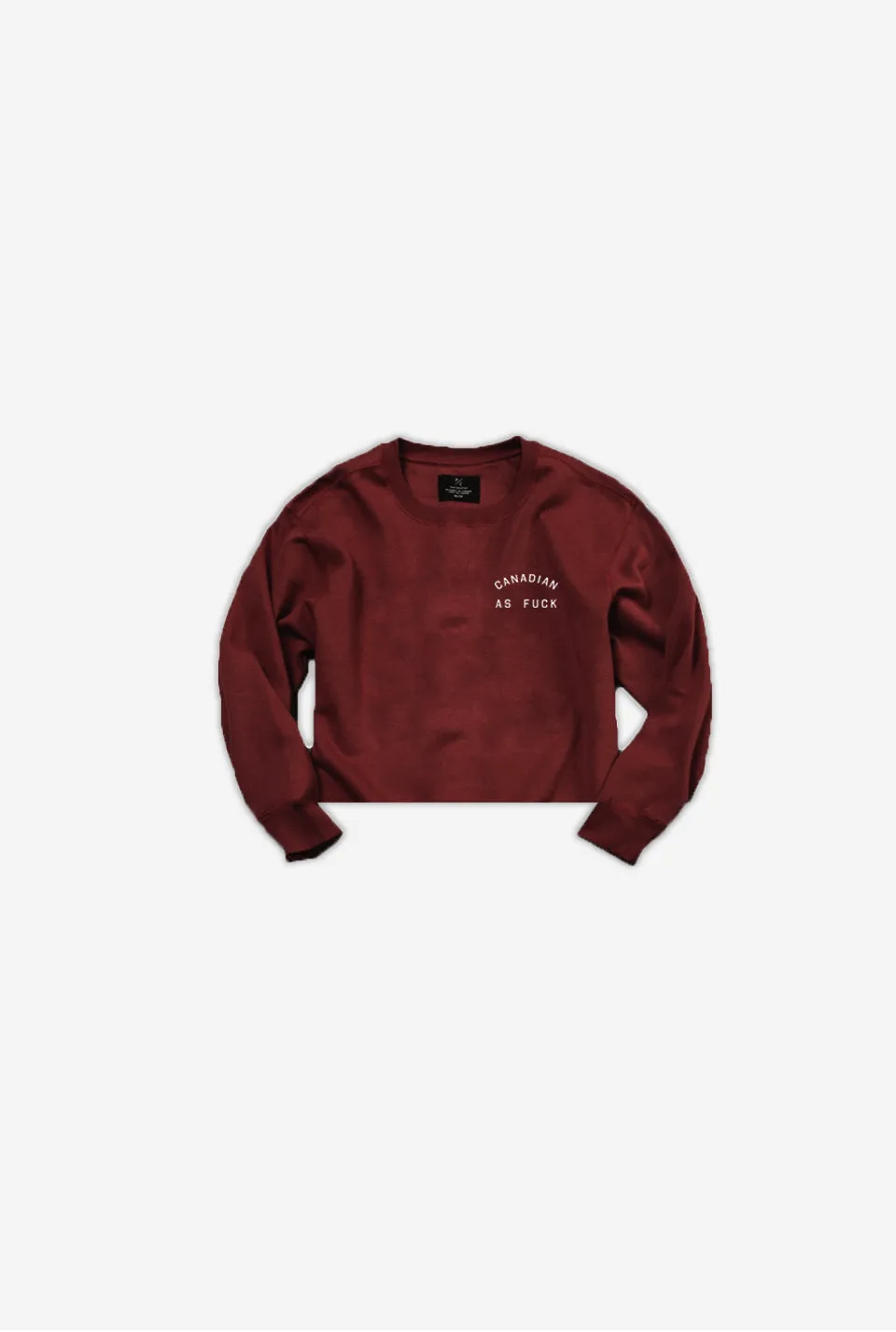 Canadian as Fuck Cropped Crewneck - Maroon sold by Peace-Collective