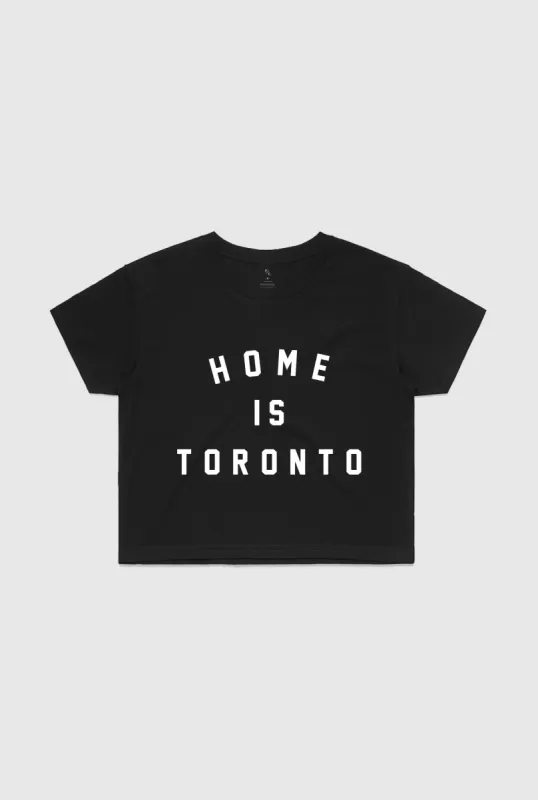 Home is Toronto Varsity Cropped T-Shirt - Black sold by Peace-Collective