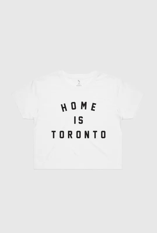Home is Toronto Varsity Cropped T-Shirt - White sold by Peace-Collective