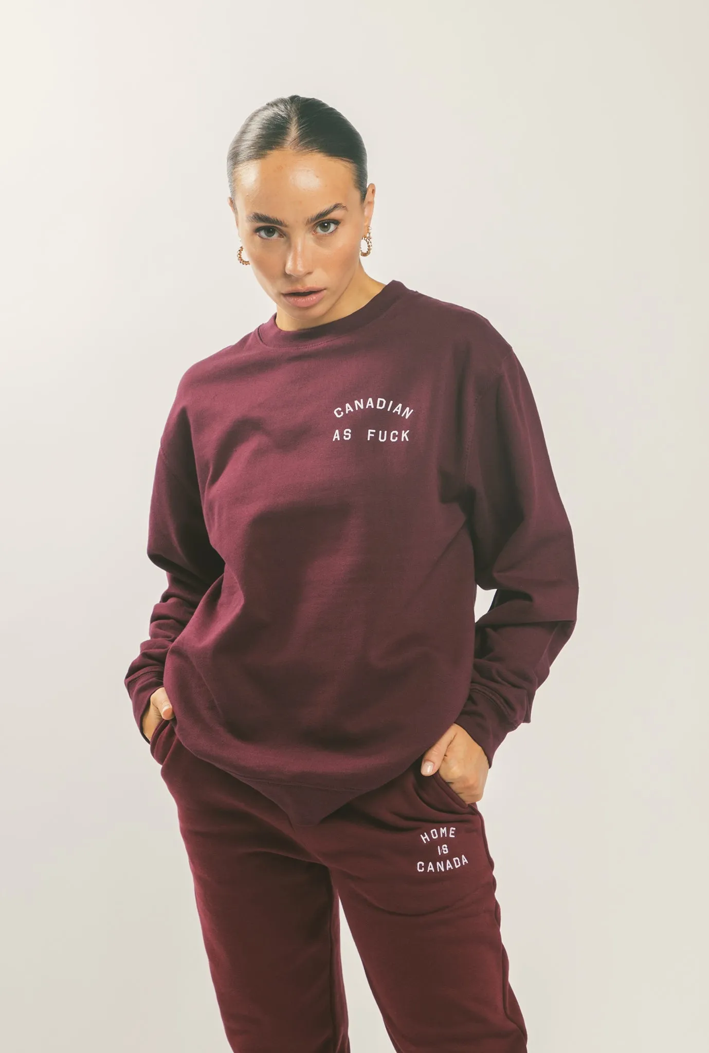 Canadian as Fuck Crewneck - Maroon sold by Peace-Collective product image thumbnail 4