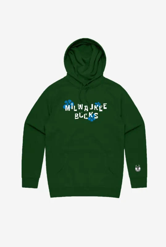 NBA x Spongebob Milwaukee Bucks Hoodie - Forest Green sold by Peace-Collective