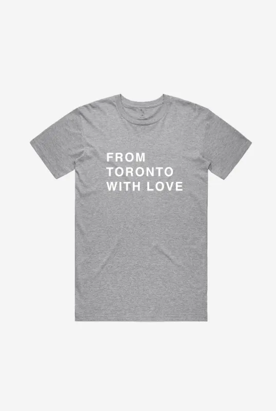 From Toronto with Love T-Shirt - Grey sold by Peace-Collective