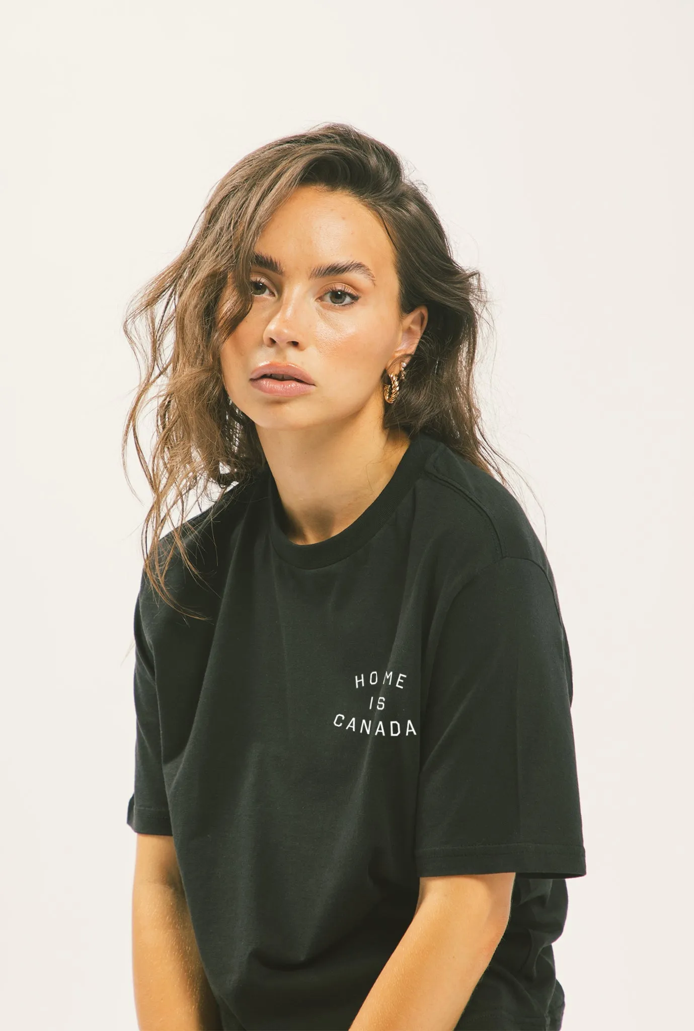Home is Canada Crescent Cropped T-Shirt - Black sold by Peace-Collective product image thumbnail 2