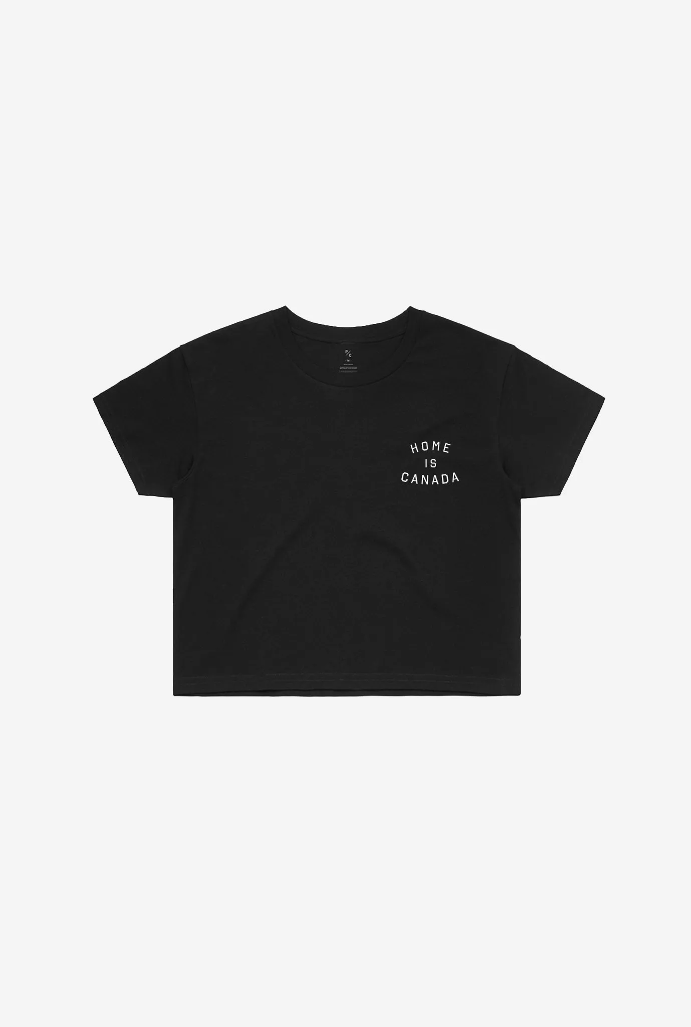 Home is Canada Crescent Cropped T-Shirt - Black sold by Peace-Collective