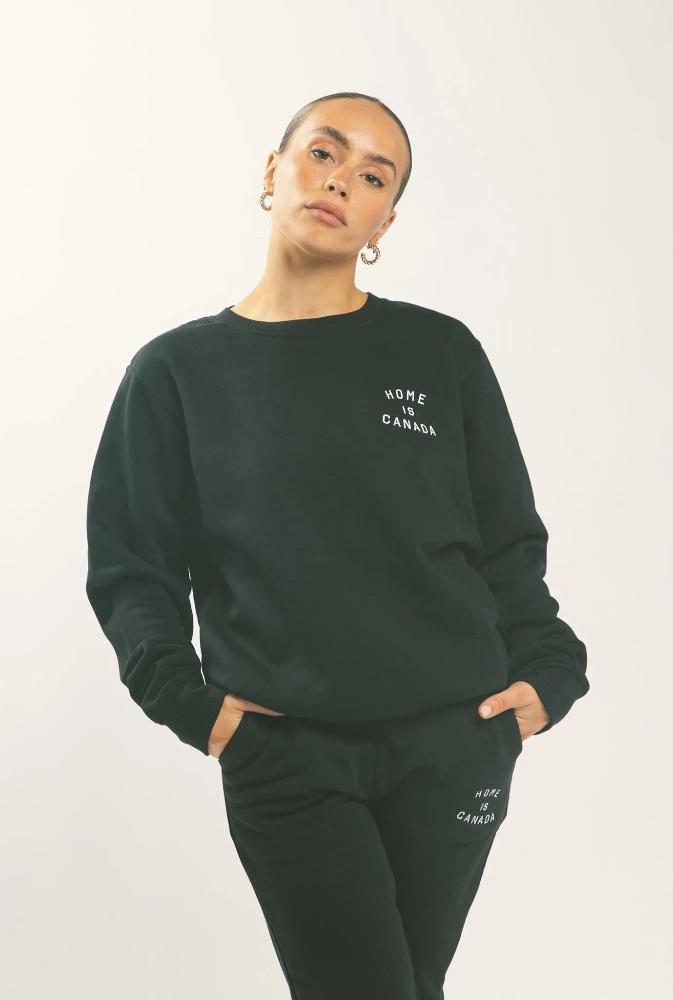 Home is Canada Crescent Crewneck - Black sold by Peace-Collective product image thumbnail 4