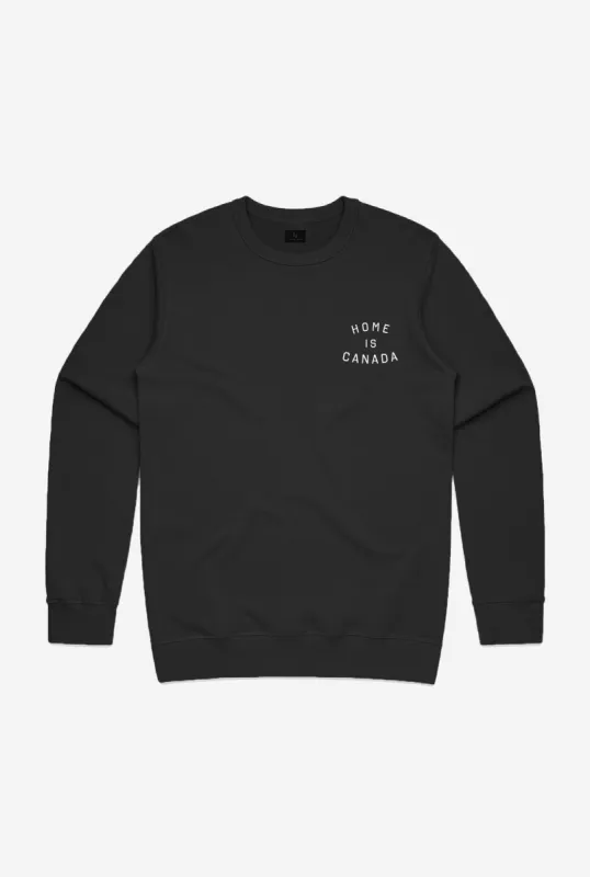 Home is Canada Crescent Crewneck - Black sold by Peace-Collective