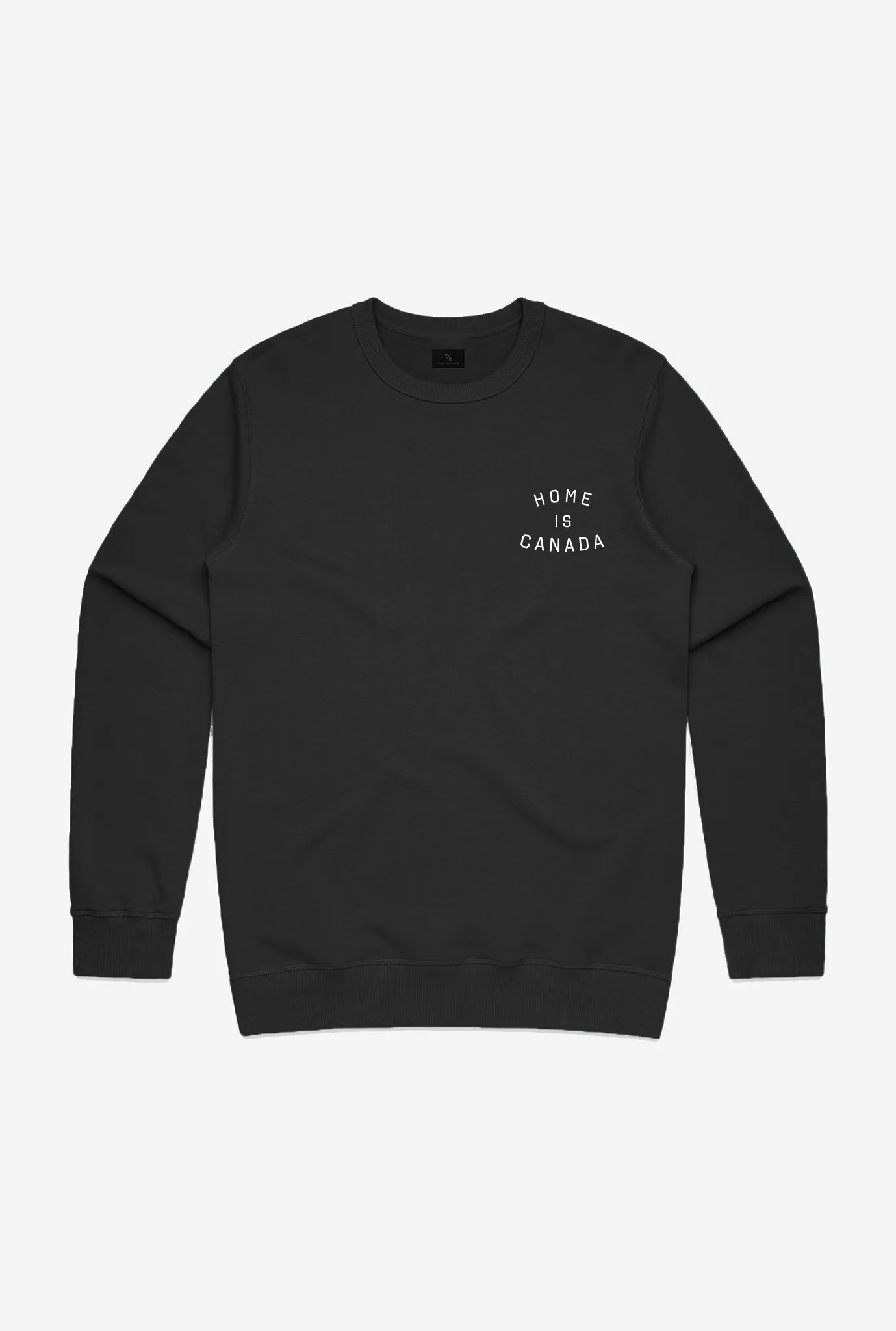 Home is Canada Crescent Crewneck - Black sold by Peace-Collective