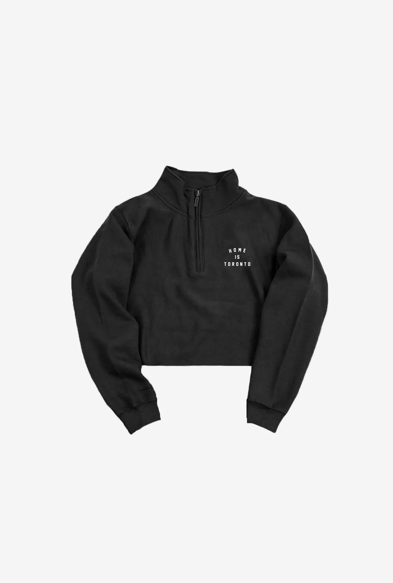 Home is Toronto Crescent Cropped Quarter Zip - Black sold by Peace-Collective