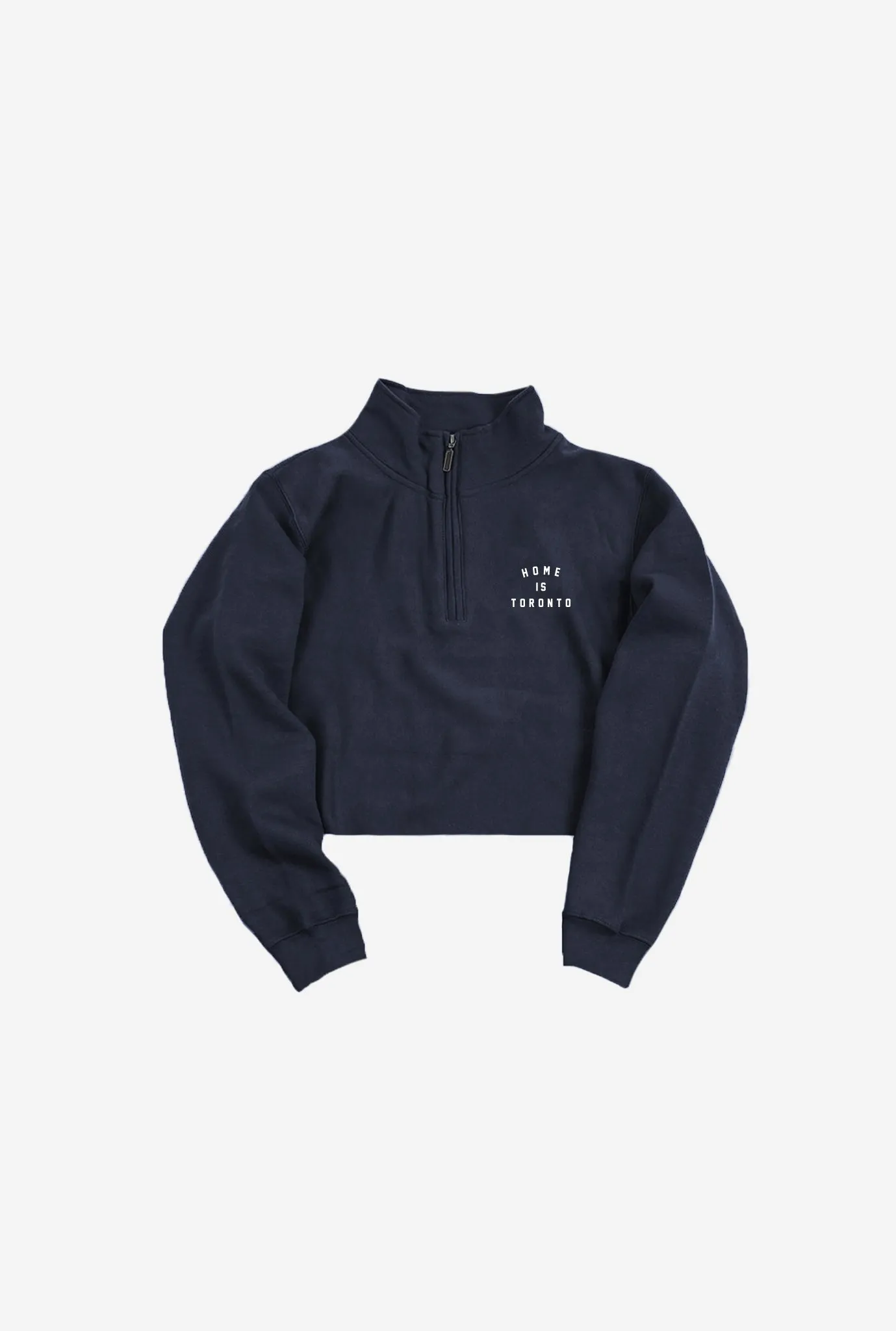 Home is Toronto Crescent Cropped Quarter Zip - Navy sold by Peace-Collective