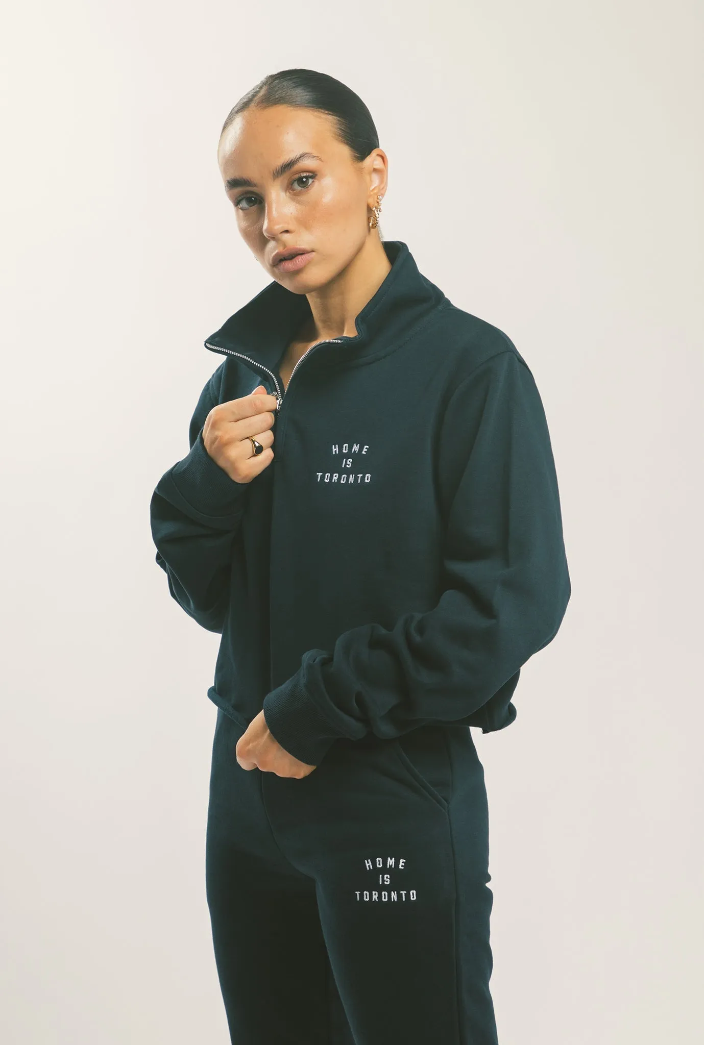 Home is Toronto Crescent Cropped Quarter Zip - Navy sold by Peace-Collective product image thumbnail 3