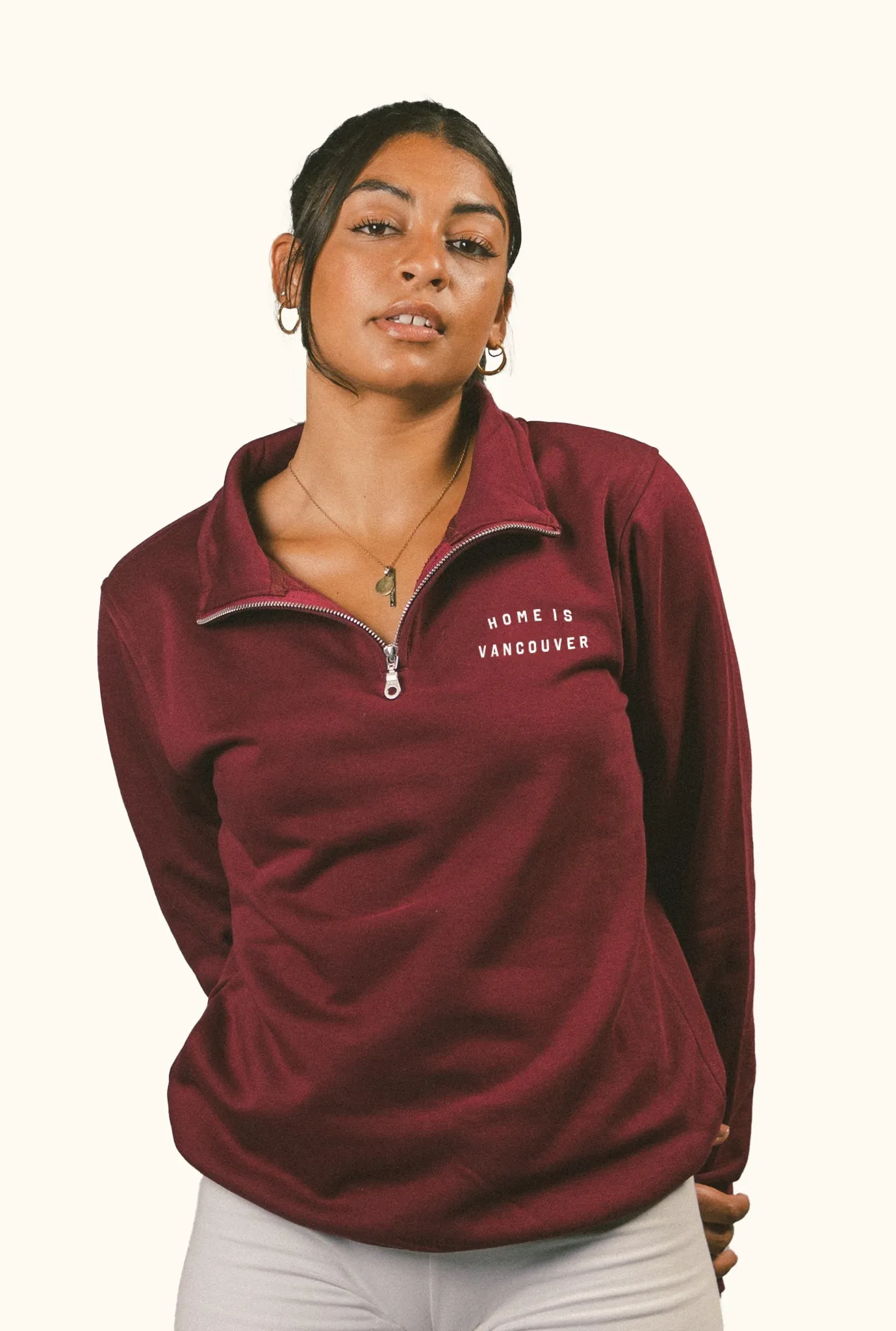 Home is Vancouver Quarter Zip - Maroon sold by Peace-Collective product image thumbnail 4