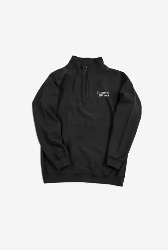 Home is Ottawa Quarter Zip Black sold by Peace-Collective