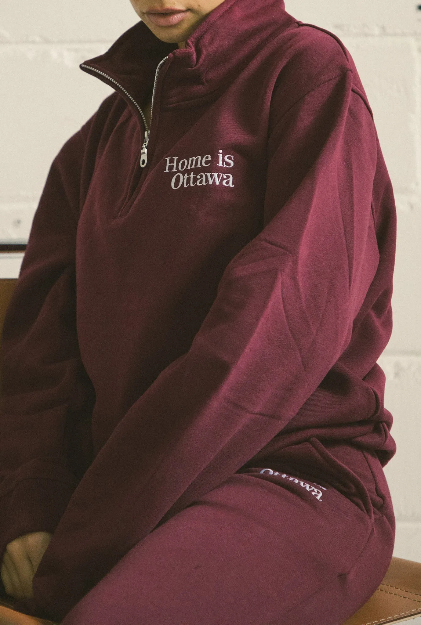 Home is Ottawa Quarter Zip Maroon sold by Peace-Collective product image thumbnail 4