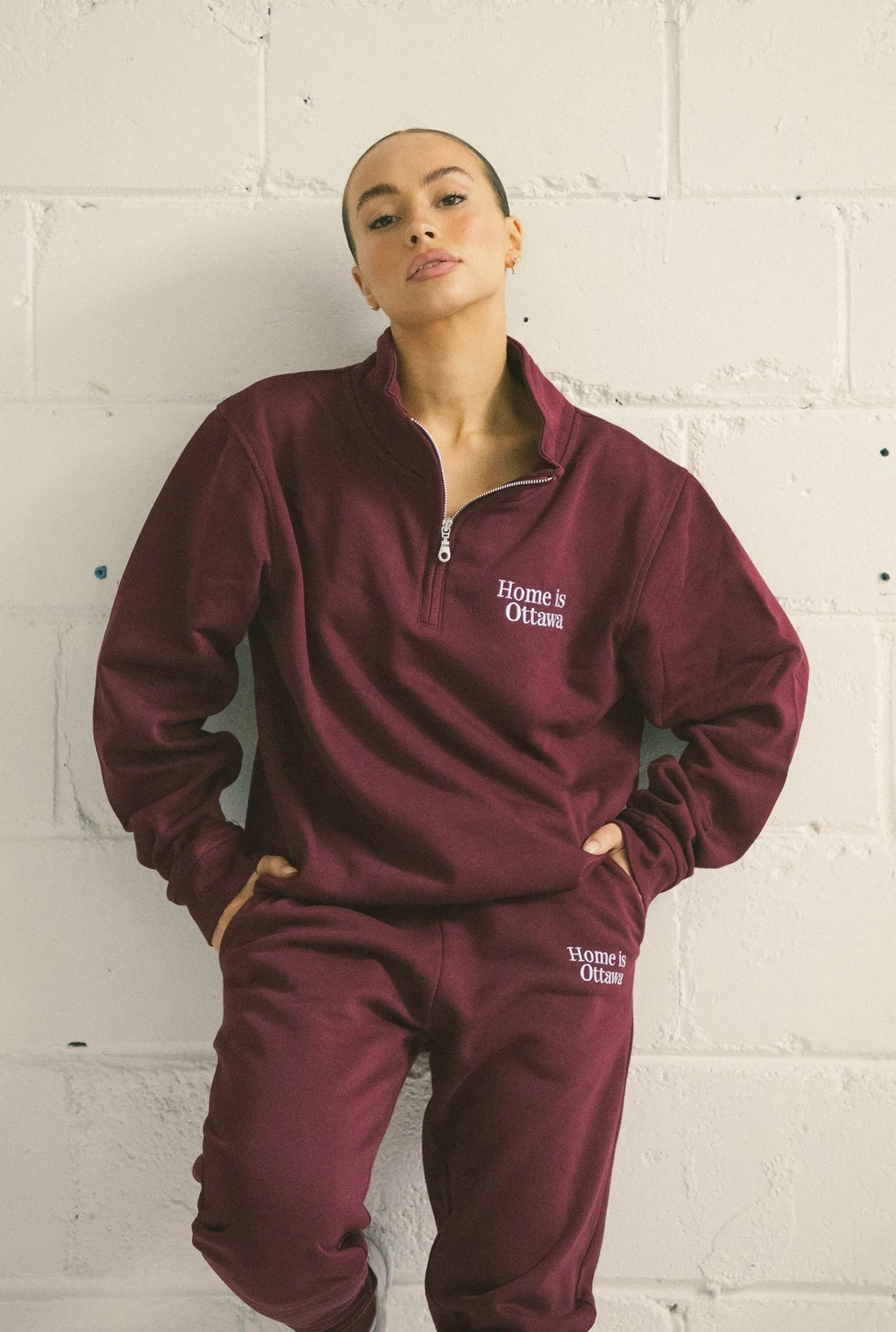Home is Ottawa Quarter Zip Maroon sold by Peace-Collective product image thumbnail 2
