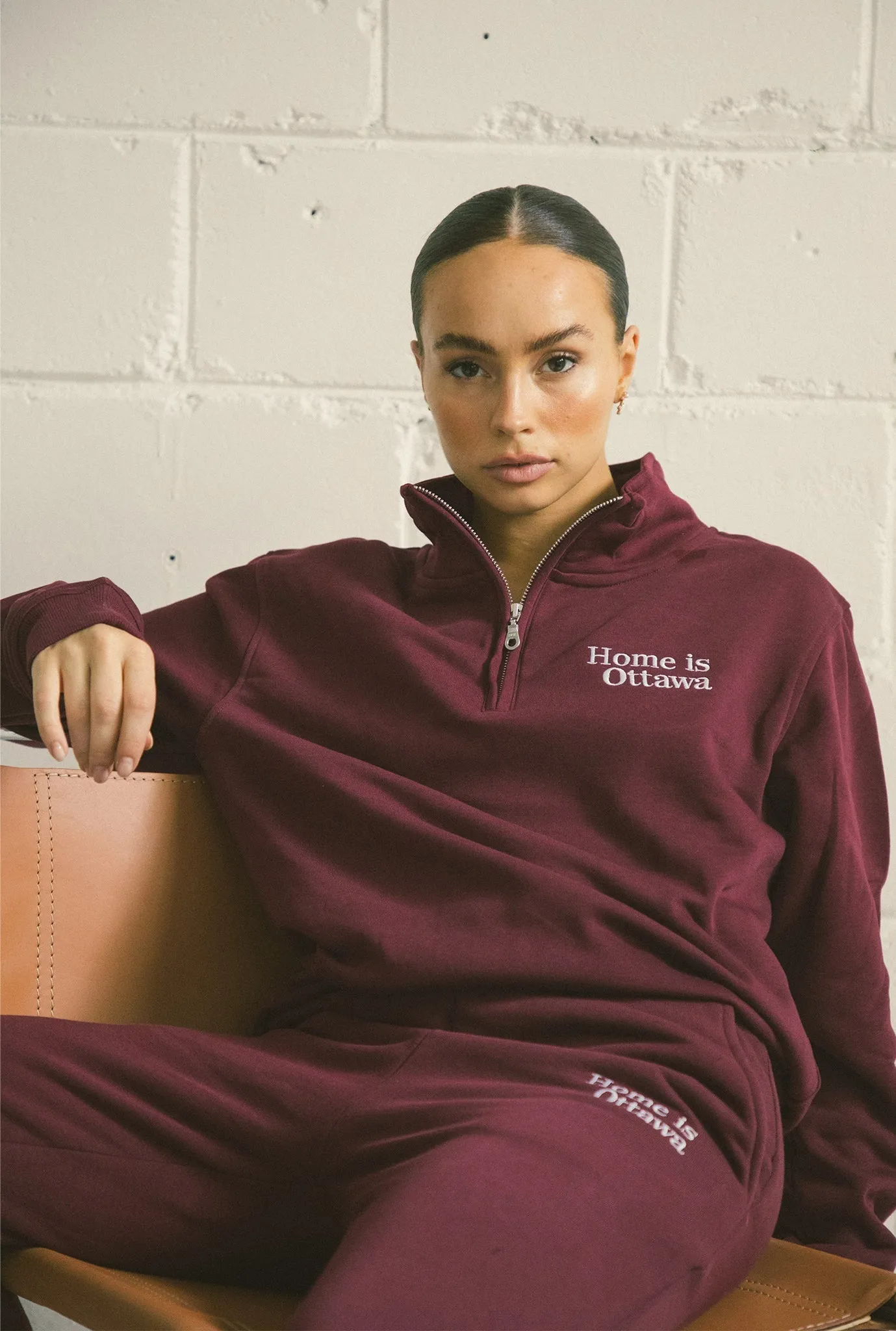 Home is Ottawa Quarter Zip Maroon sold by Peace-Collective product image thumbnail 3