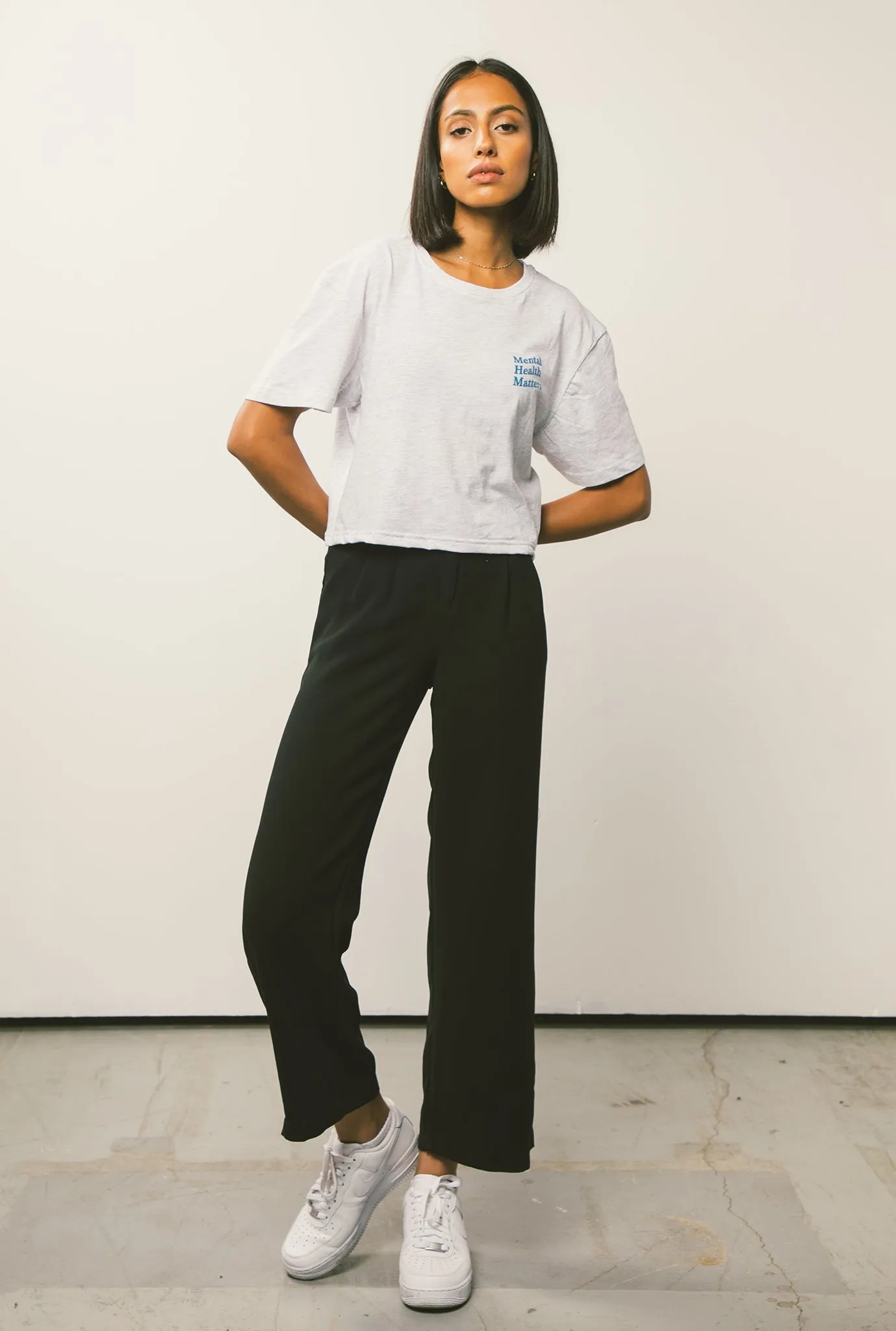 Mental Health Matters Cropped T-Shirt - Ash sold by Peace-Collective product image thumbnail 3