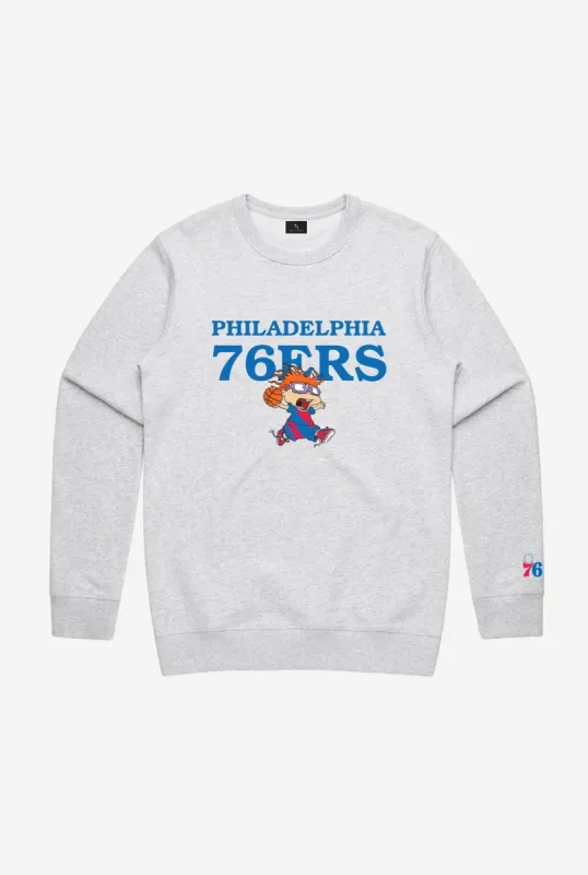 NBA x Rugrats Philadelphia 76ers Chuckie Crewneck - Ash made by Peace-Collective