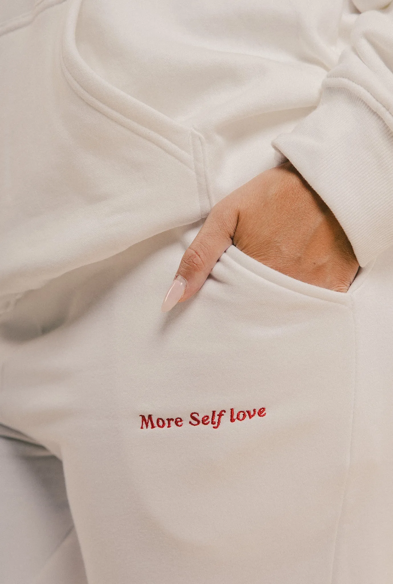 More Self Love Jogger - White/Red sold by Peace-Collective product image thumbnail 4