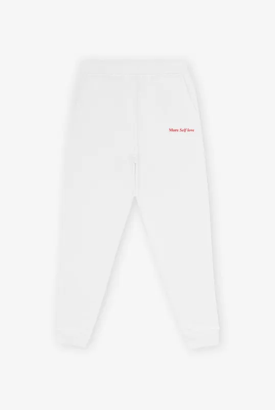 More Self Love Jogger - White/Red sold by Peace-Collective