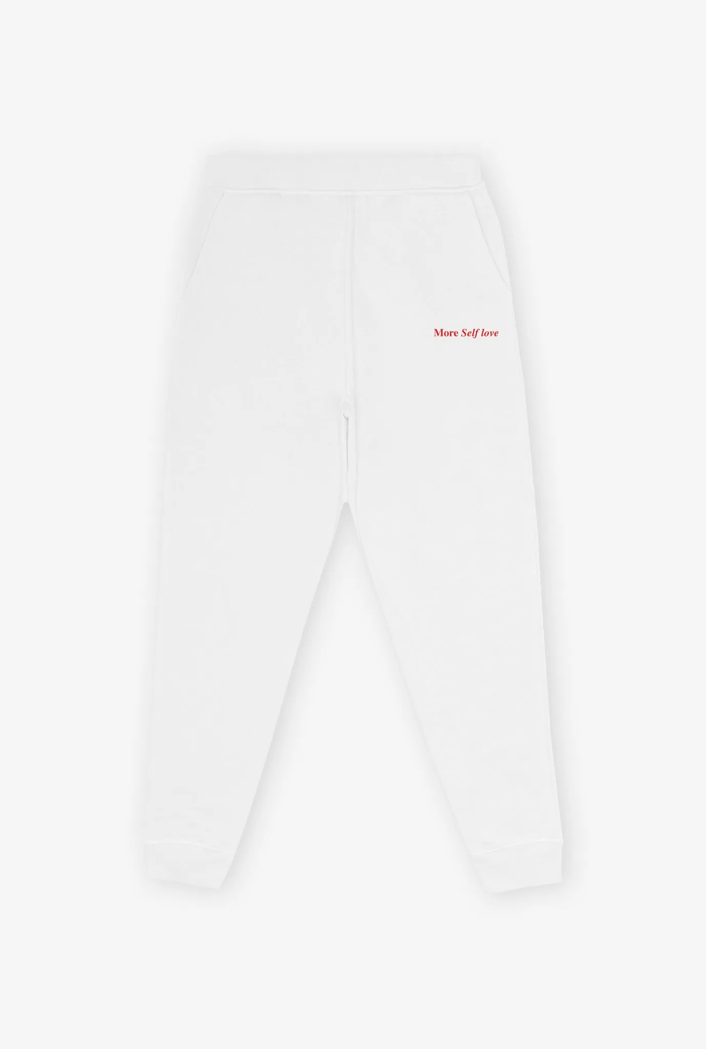 More Self Love Jogger - White/Red sold by Peace-Collective