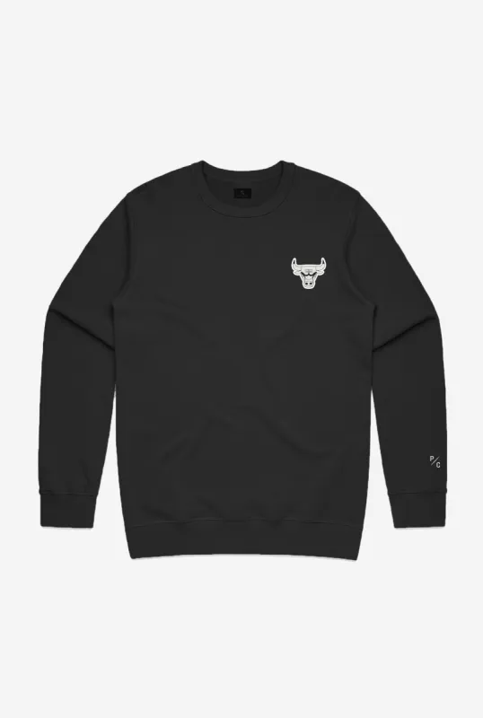 Chicago Bulls Logo Crewneck - Black sold by Peace-Collective