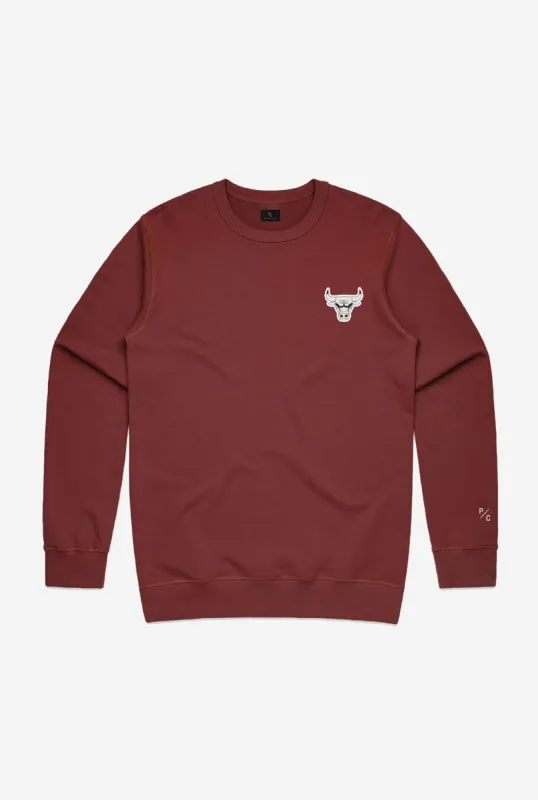 Chicago Bulls Logo Crewneck - Maroon sold by Peace-Collective