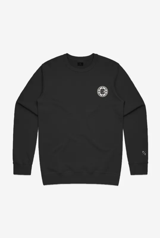 Los Angeles Clippers Logo Crewneck - Black sold by Peace-Collective