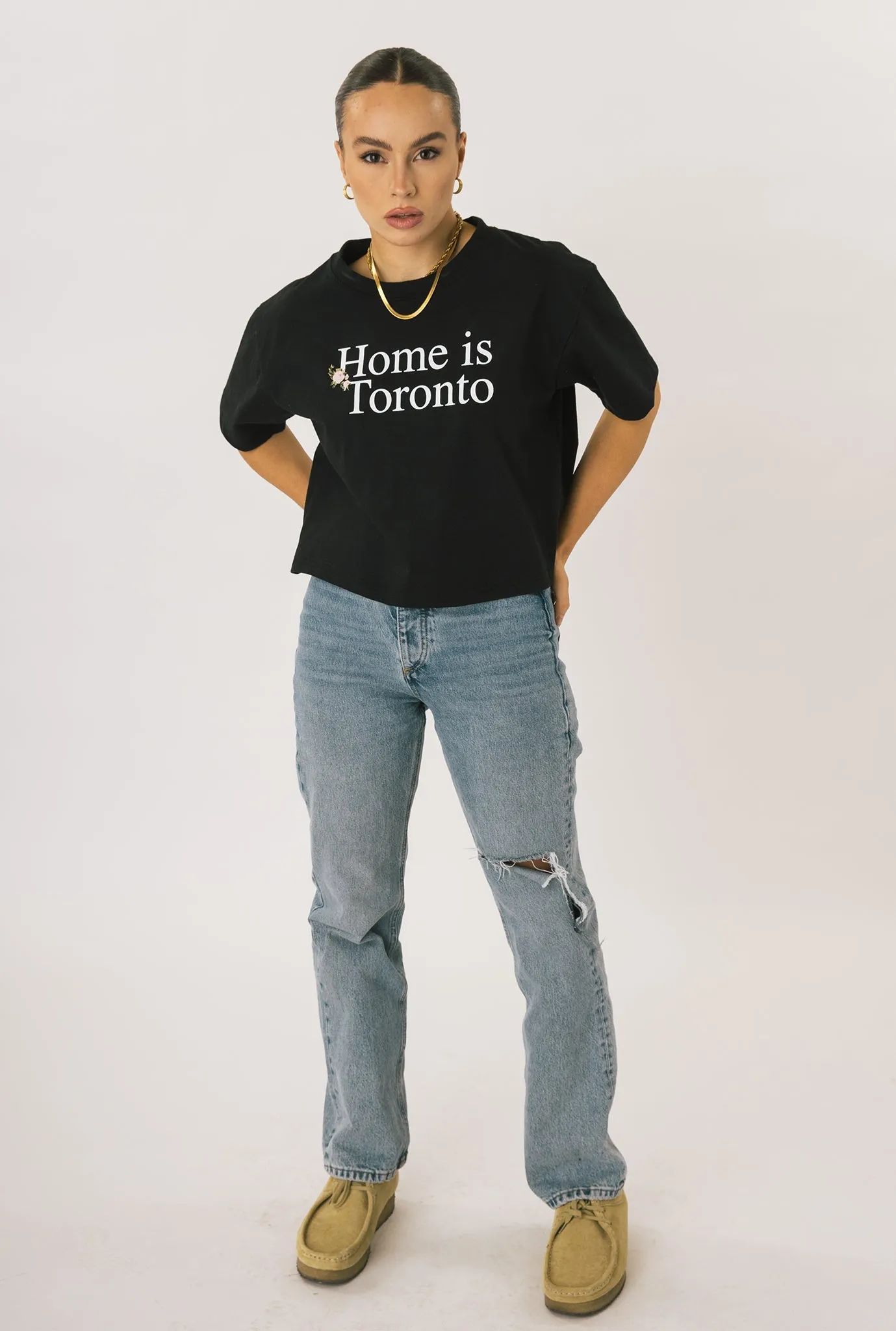 Home is Toronto Cropped Heavyweight T-Shirt - Black sold by Peace-Collective product image thumbnail 3