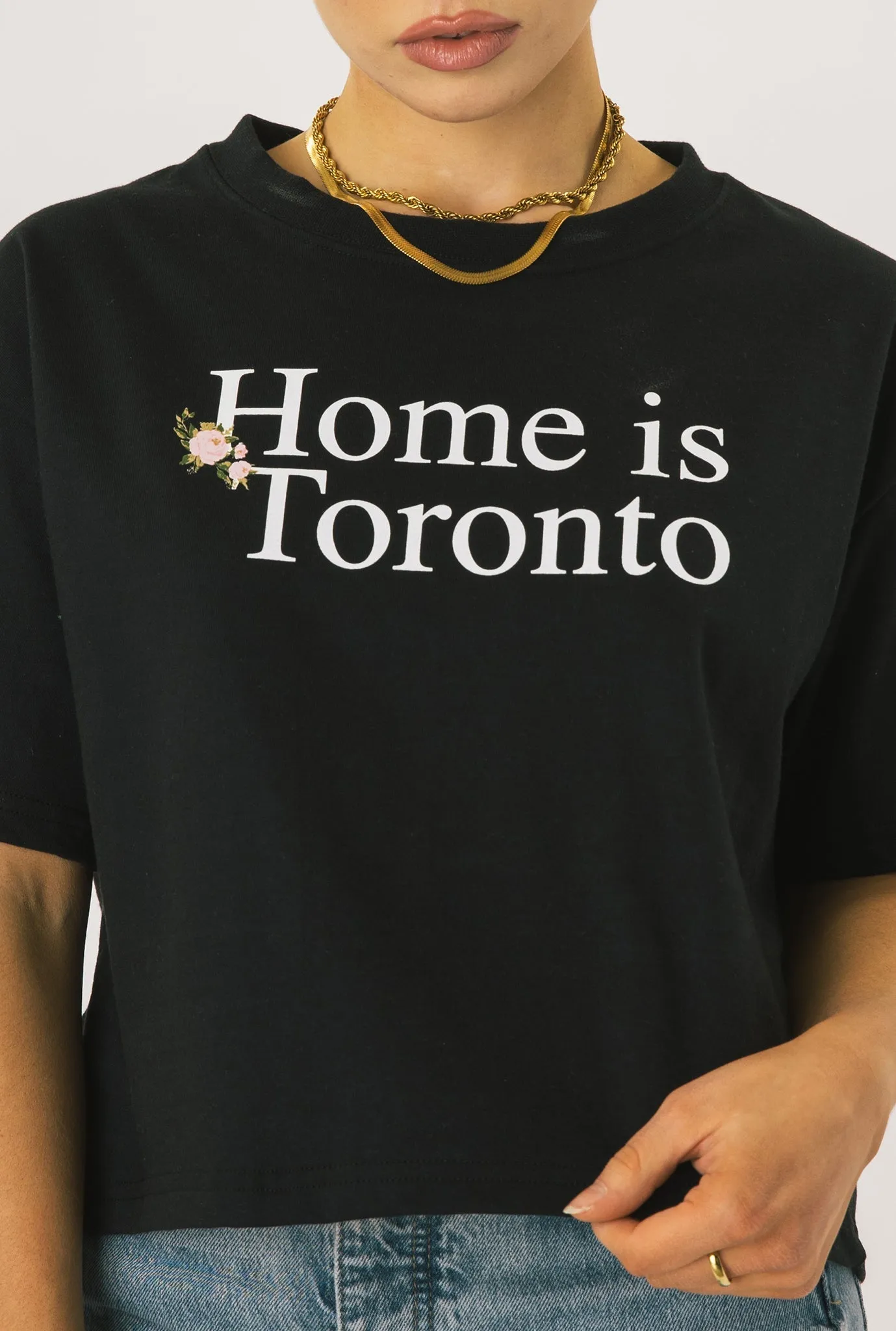 Home is Toronto Cropped Heavyweight T-Shirt - Black sold by Peace-Collective product image thumbnail 4