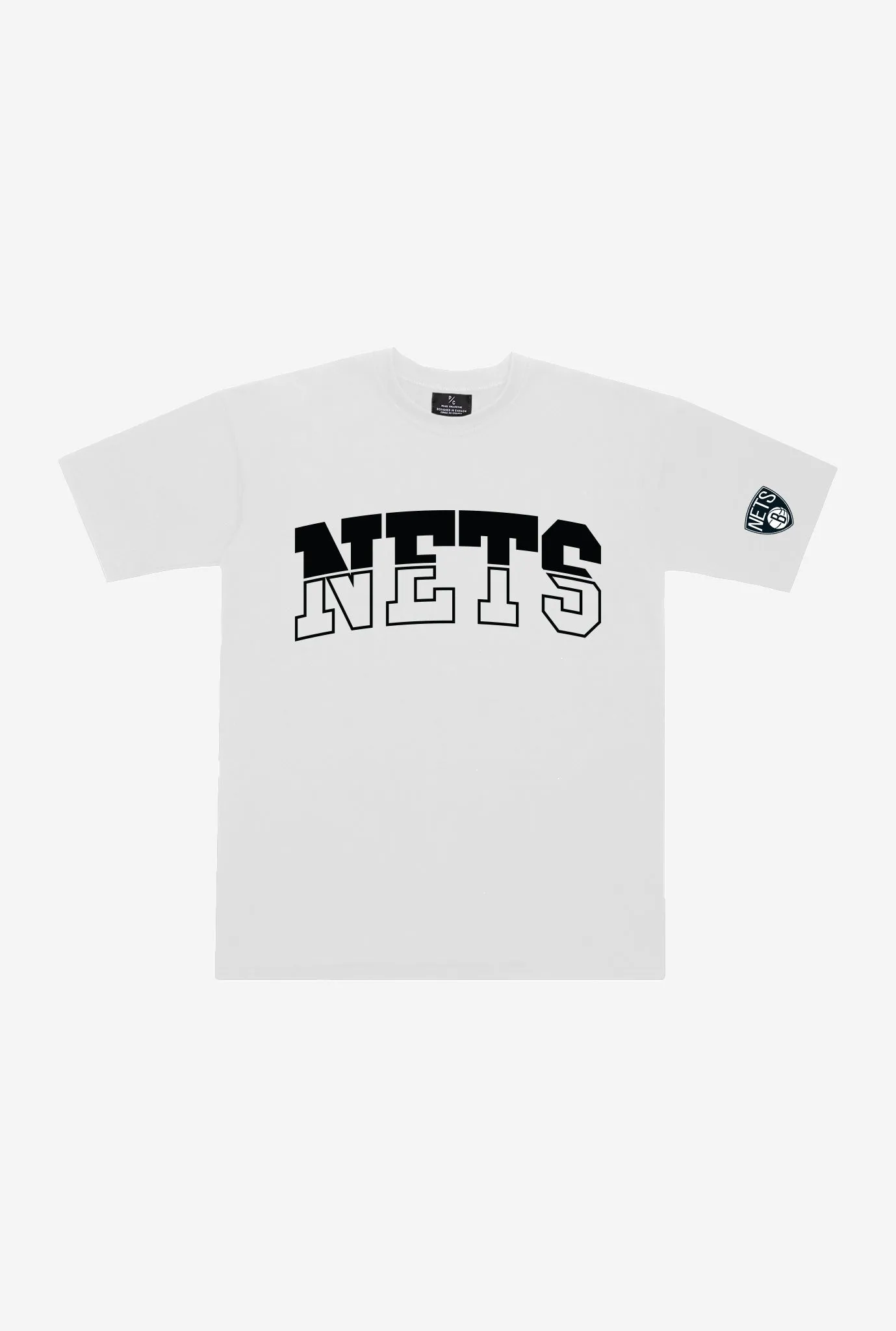 Brooklyn Nets Collegiate Heavyweight T-Shirt - White sold by Peace-Collective