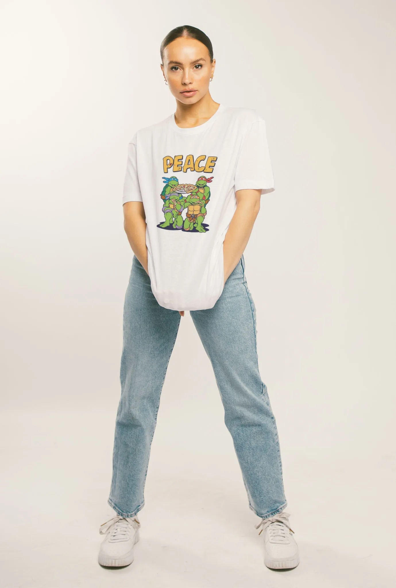 P/C x TMNT Peace Pizza T-Shirt - White sold by Peace-Collective product image thumbnail 3