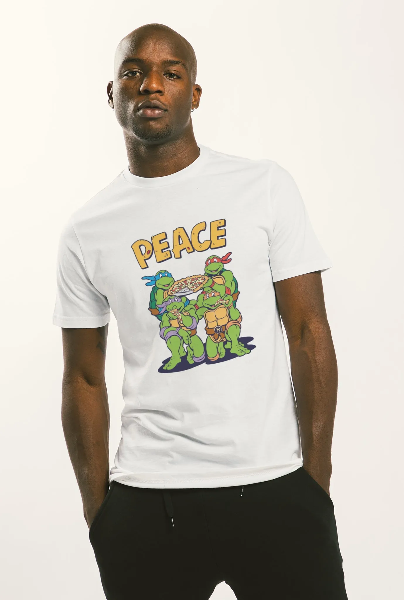 P/C x TMNT Peace Pizza T-Shirt - White sold by Peace-Collective product image thumbnail 4