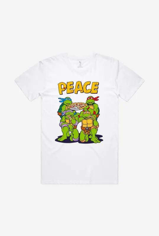 P/C x TMNT Peace Pizza T-Shirt - White sold by Peace-Collective
