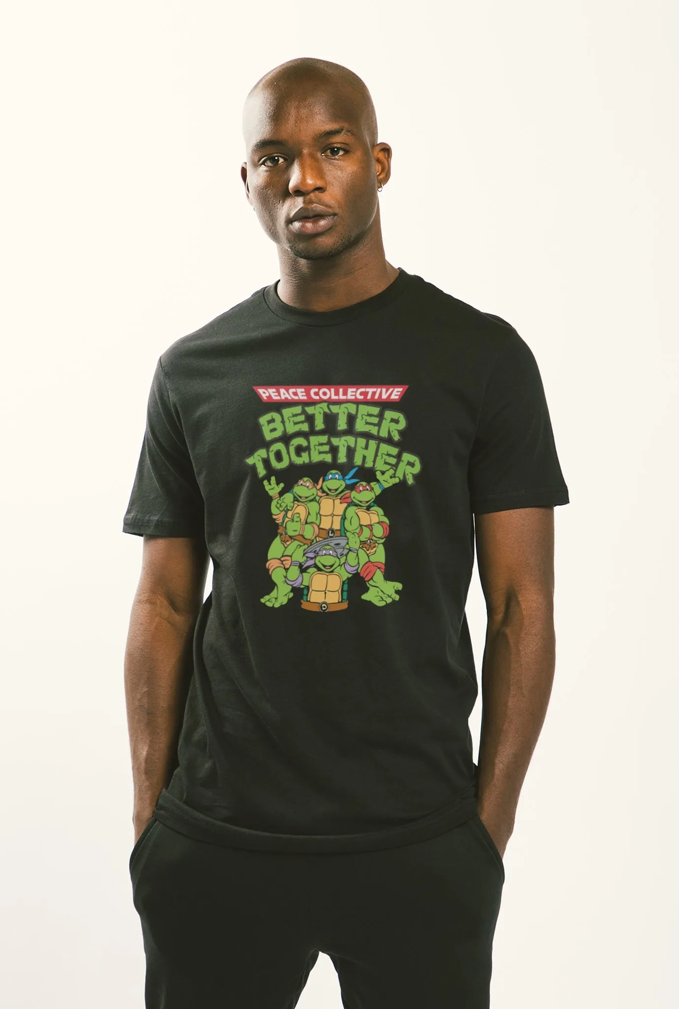 P/C x TMNT Better Together T-Shirt - Black sold by Peace-Collective product image thumbnail 4